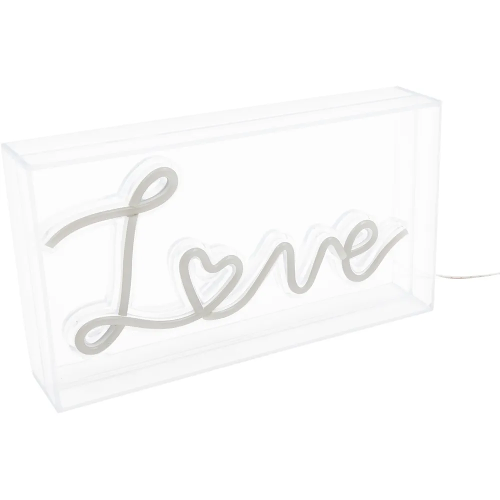 Love Acrylic Box Neon Light - Pink