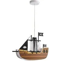 3D Pirate Ship Ceiling Light - Brown