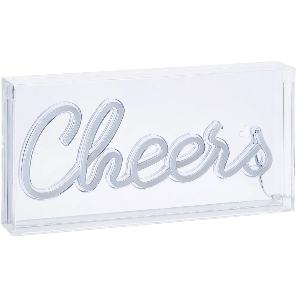 Cheers Neon Acrylic Light Box - White