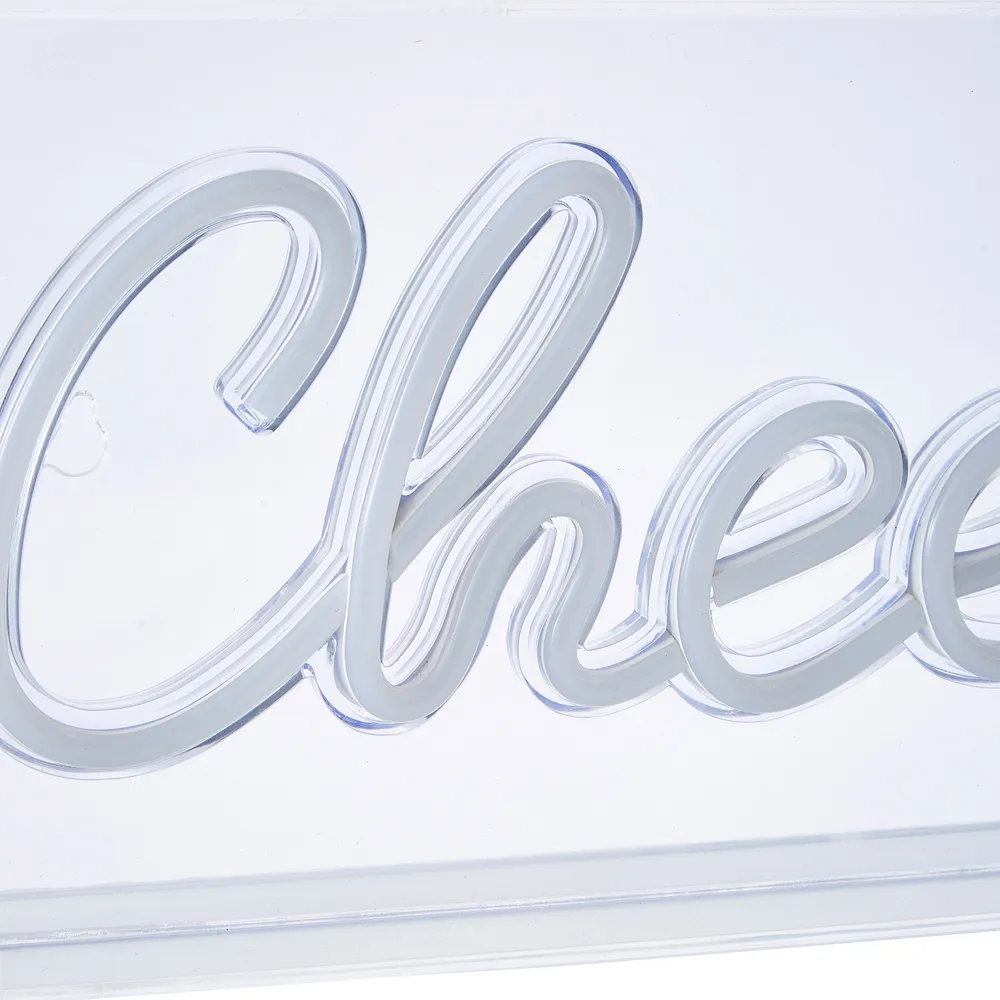 Cheers Neon Acrylic Light Box - White