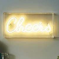Cheers Neon Acrylic Light Box - White