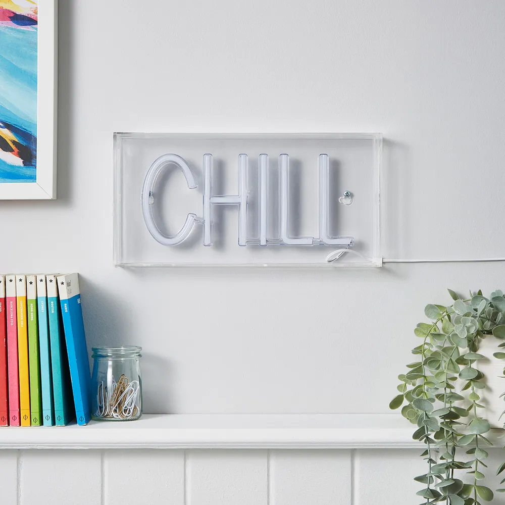 Chill Neon Blue Acrylic Light Box - Blue