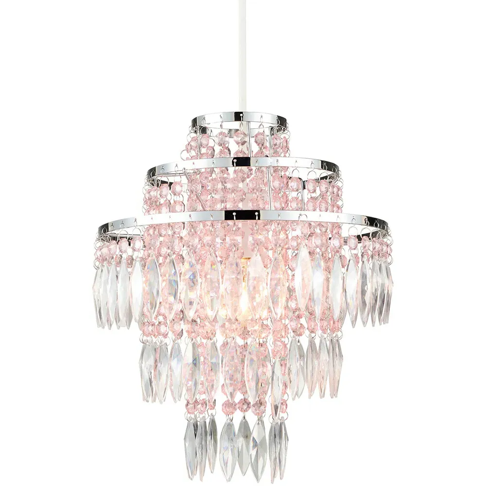 Easyfit Bejewelled Lamp Shade - Pink