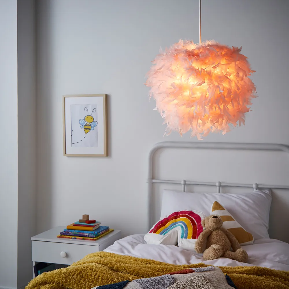 Easyfit Feathery Lamp Shade - Pink