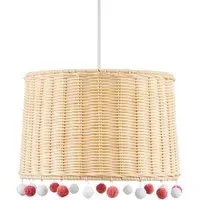 Easyfit Pompom Rattan Pendant Shade - Cream