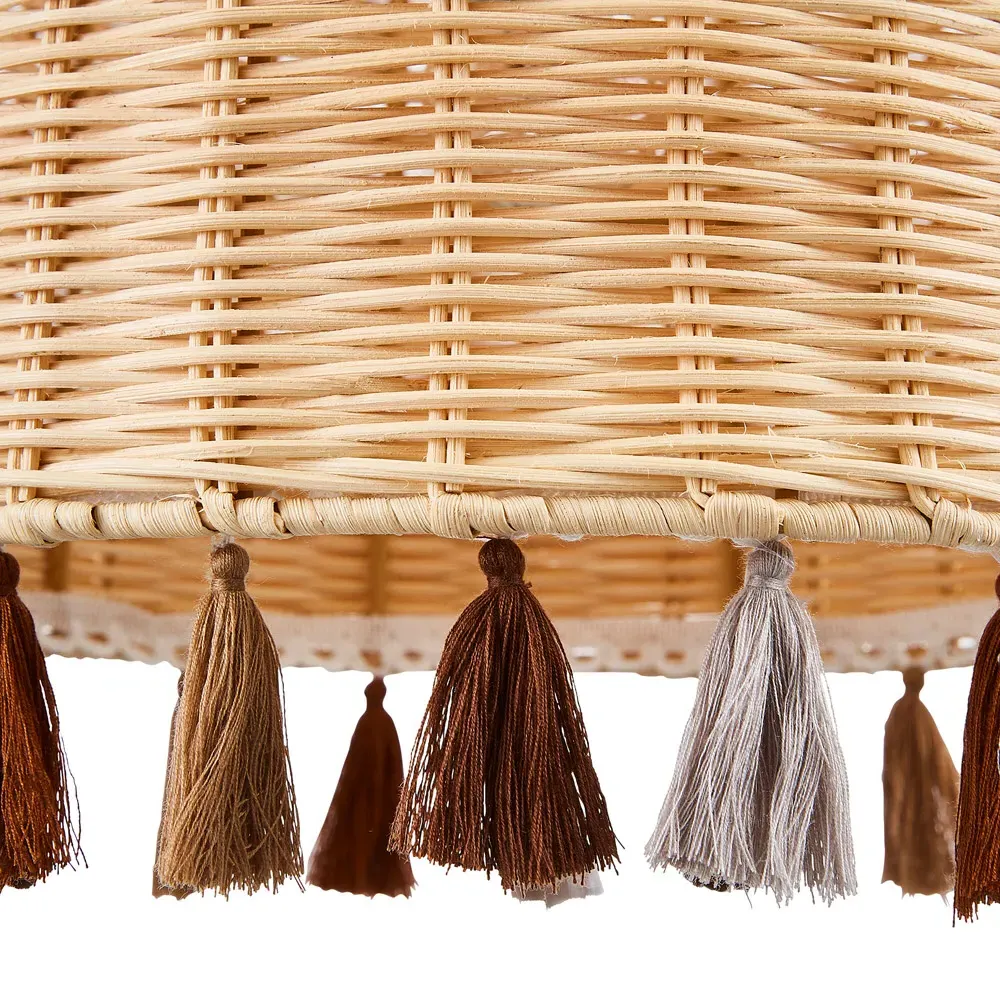 Easyfit Tassel Rattan Pendant Shade - Cream