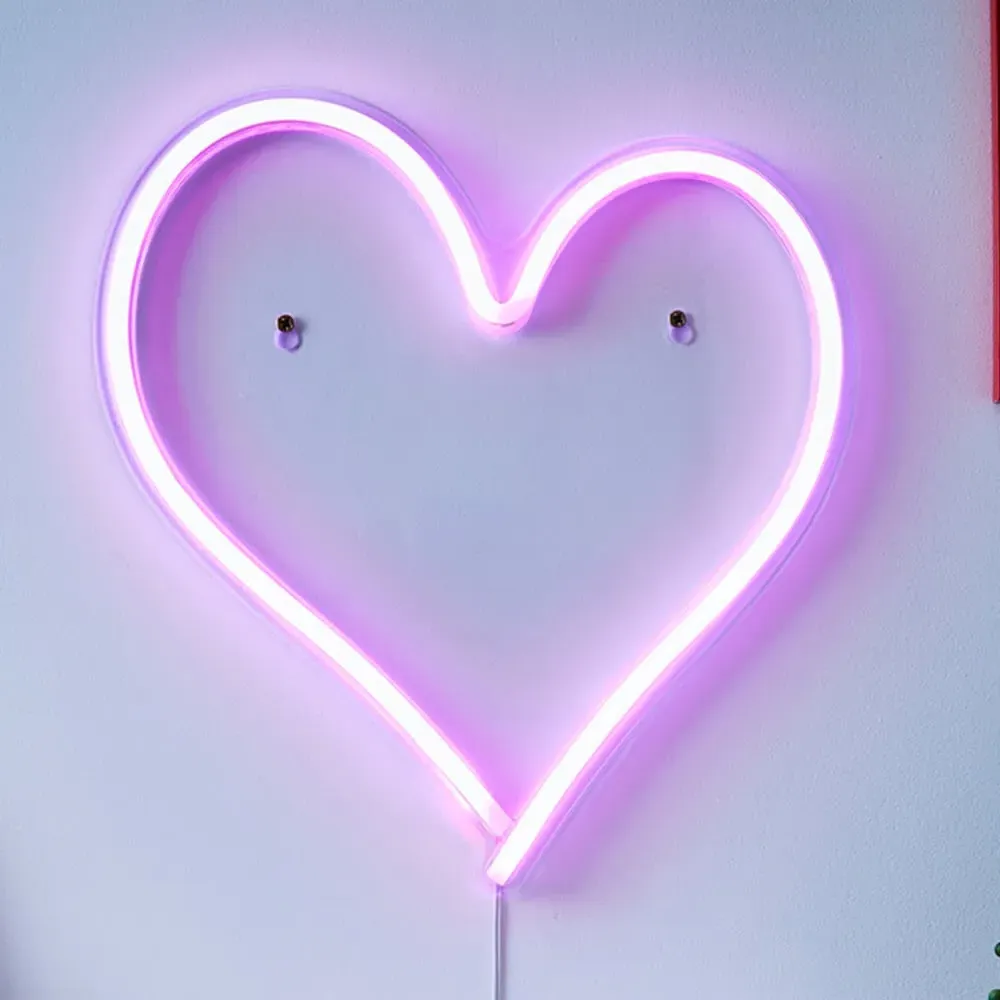 Heart Neon LED Wall Light - Pink image