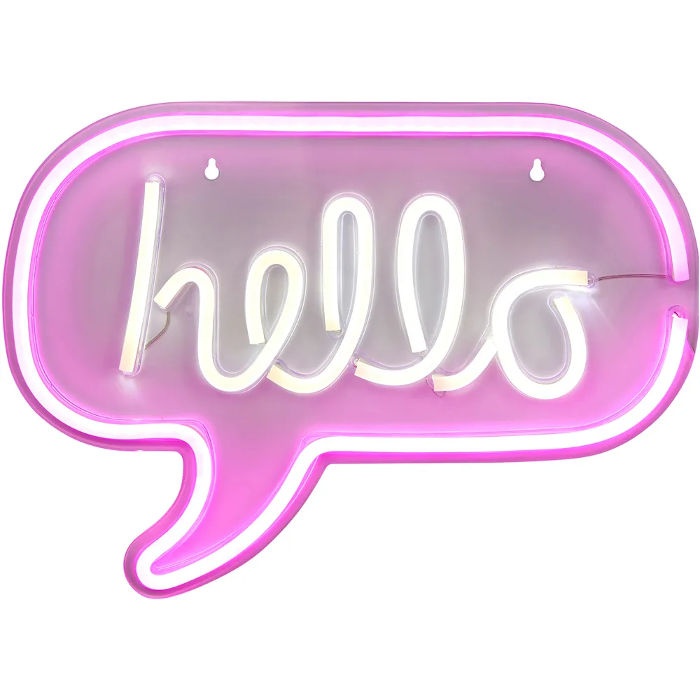 Hello Bubble Neon LED Wall Light - Pink