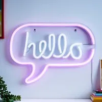 Hello Bubble Neon LED Wall Light - Pink