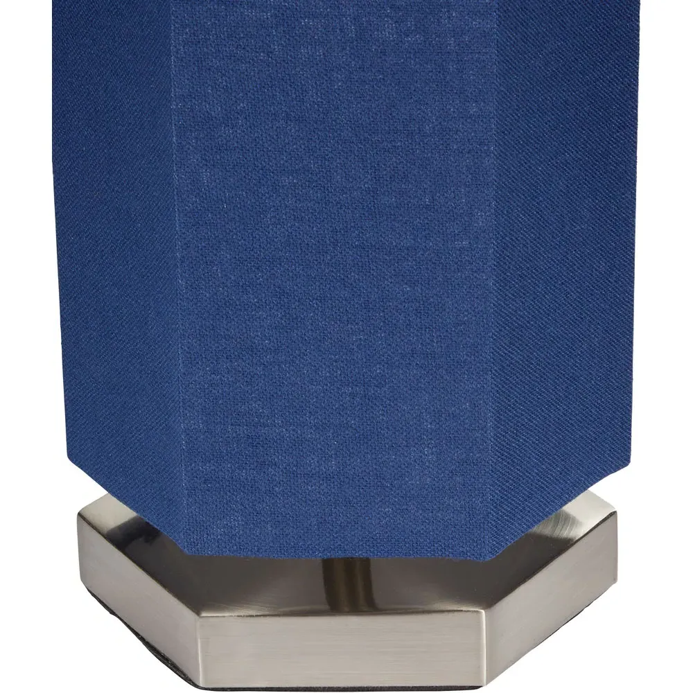 Hex Hexagon LED Table Lamp - Blue, Chrome