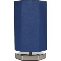 Hex Hexagon LED Table Lamp - Blue, Chrome