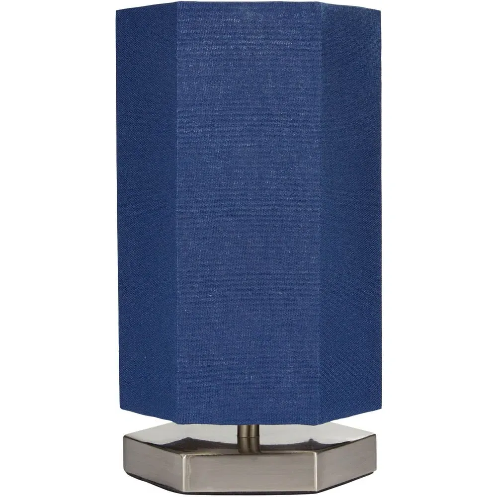 Hex Hexagon LED Table Lamp - Blue, Chrome image