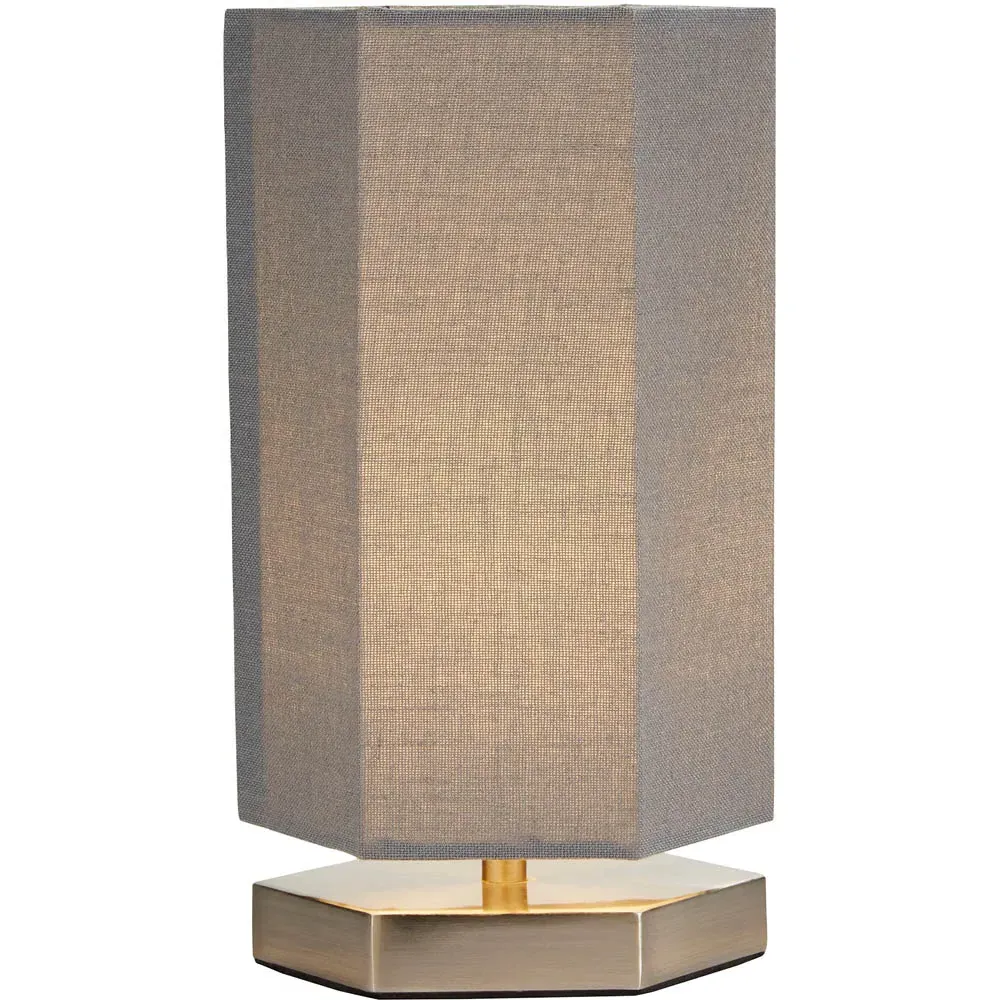 Hex Hexagon LED Table Lamp - Grey, Chrome