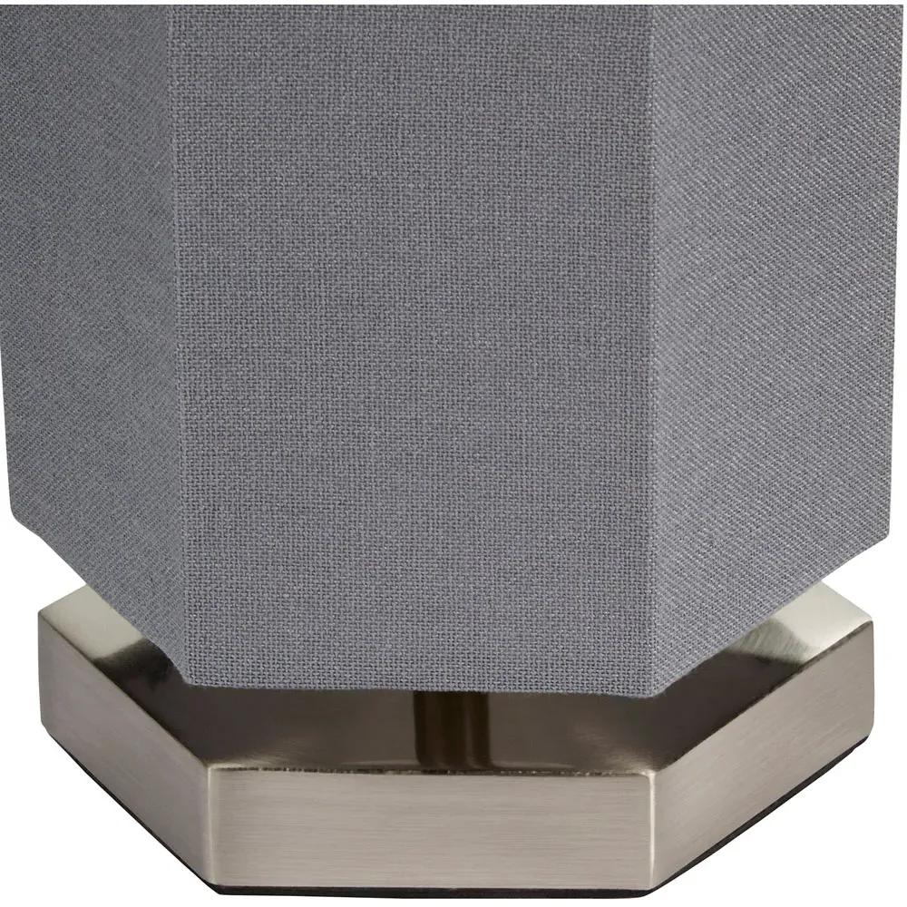 Hex Hexagon LED Table Lamp - Grey, Chrome