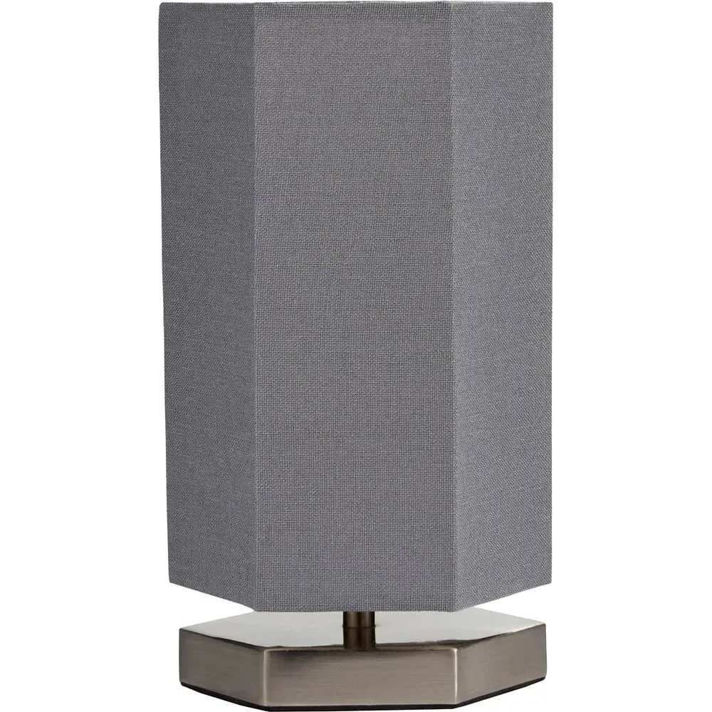 Hex Hexagon LED Table Lamp - Grey, Chrome