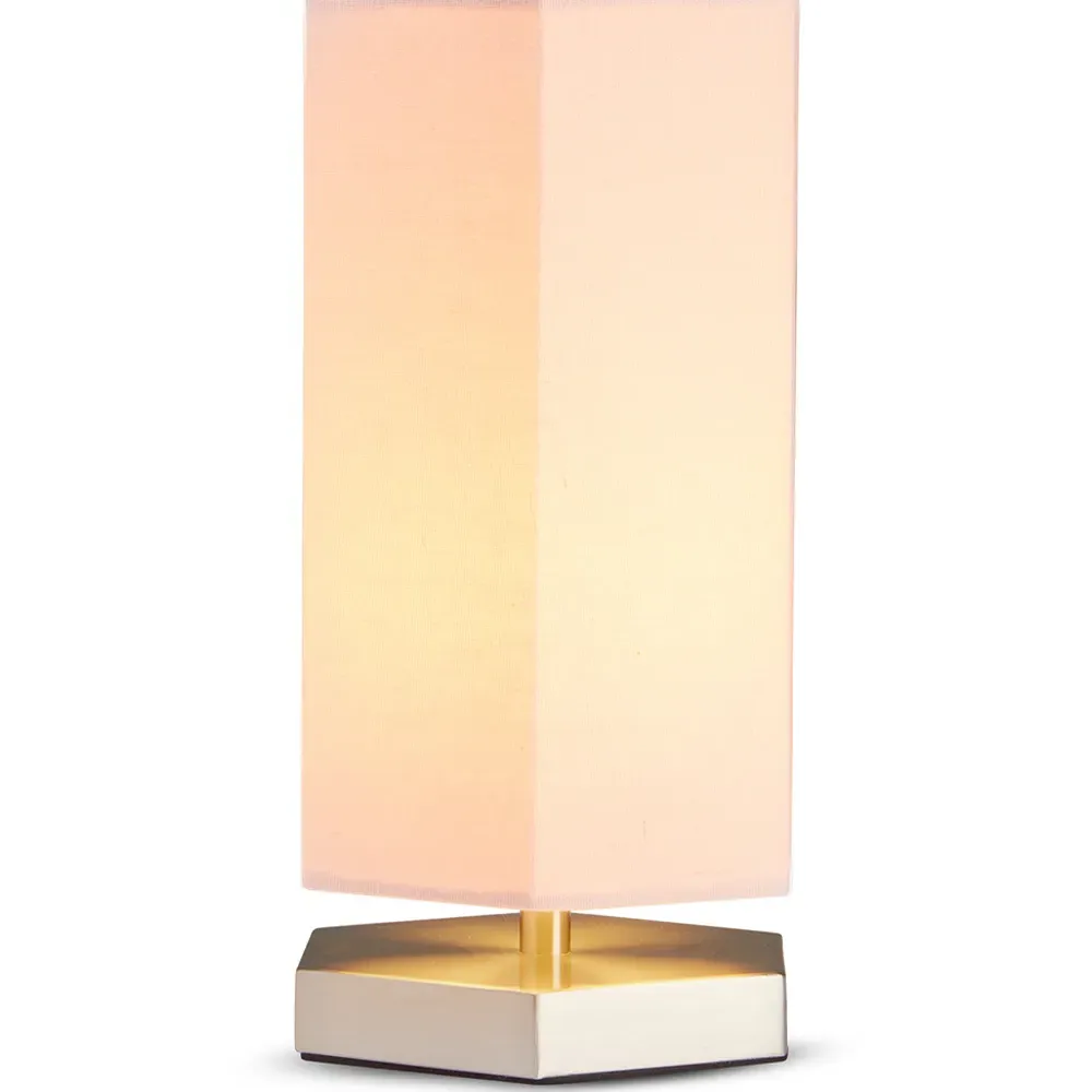 Hex Hexagon LED Table Lamp - Pink, Chrome