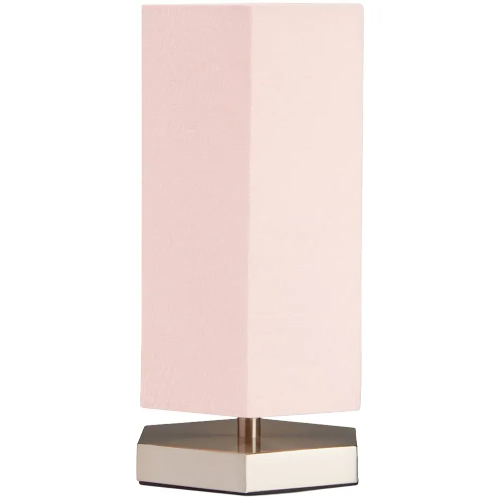 Hex Hexagon LED Table Lamp - Pink, Chrome
