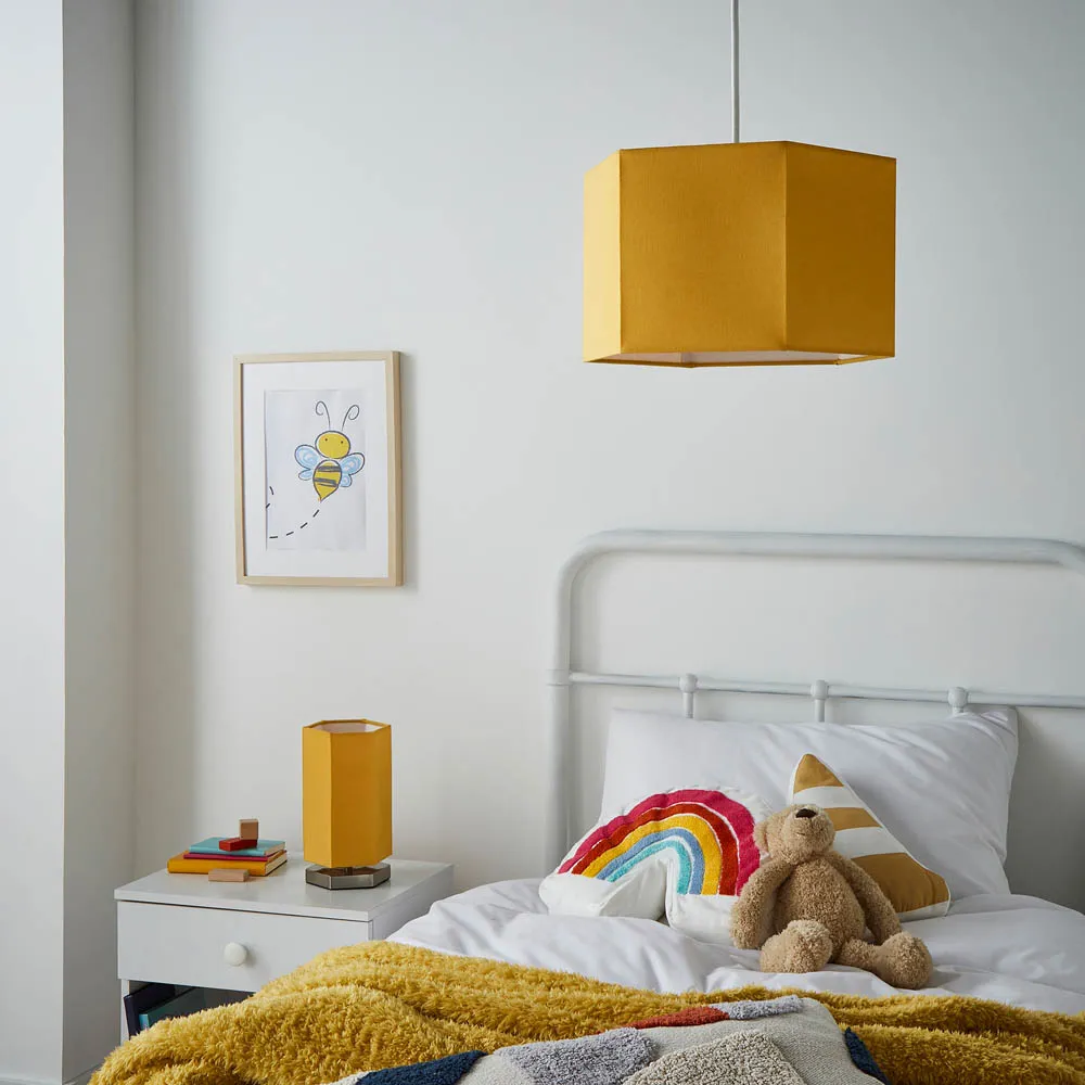 Hex Hexagon LED Table Lamp - Yellow, Chrome