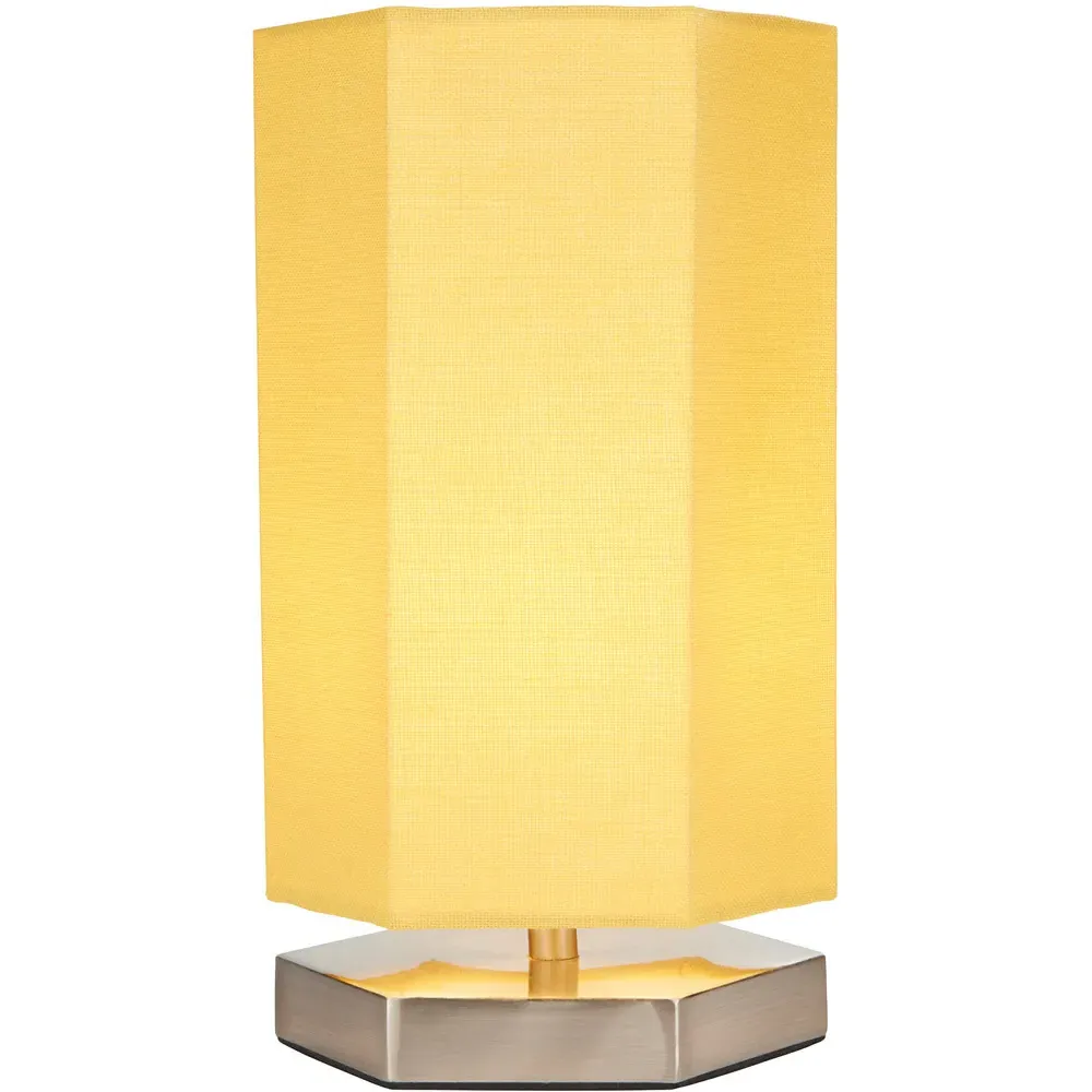 Hex Hexagon LED Table Lamp - Yellow, Chrome