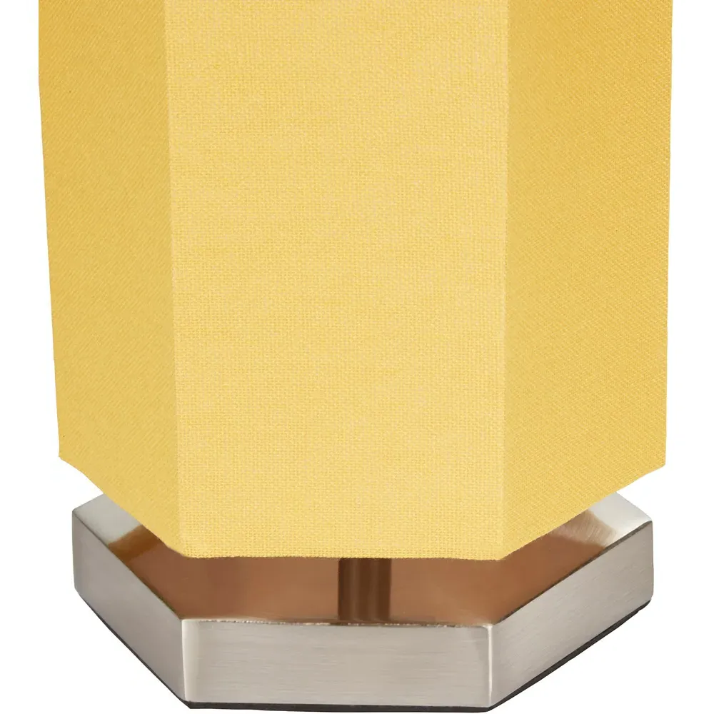 Hex Hexagon LED Table Lamp - Yellow, Chrome
