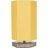 Hex Hexagon LED Table Lamp - Yellow, Chrome