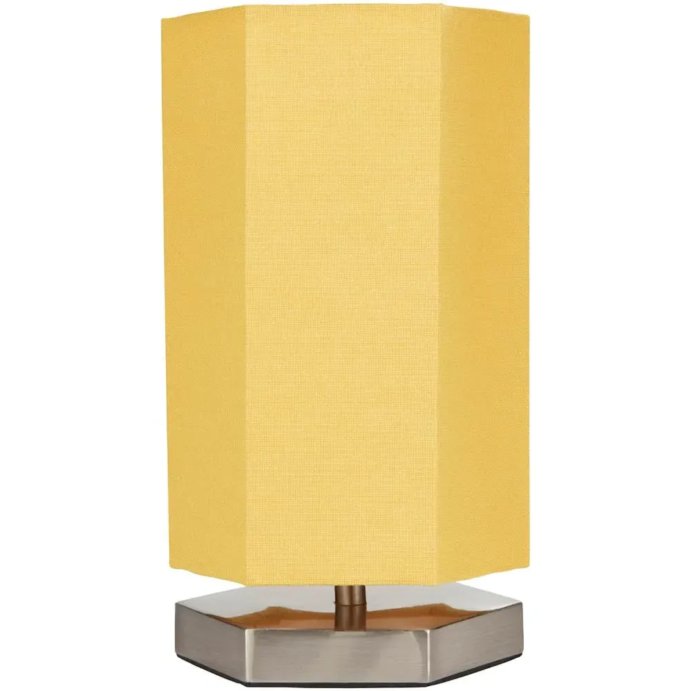 Hex Hexagon LED Table Lamp - Yellow, Chrome