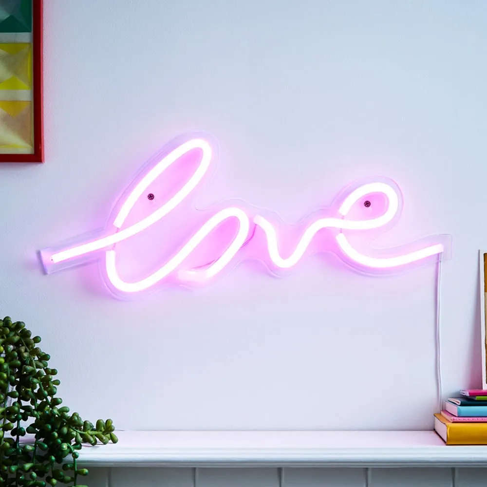 Love Pink Neon LED Wall Light