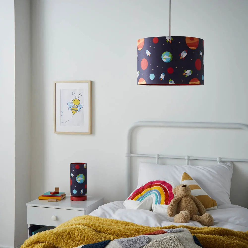 Outer Space LED Cylindrical Table Lamp - Blue