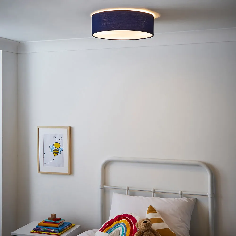 Round 3 Light Flush Ceiling Light - Navy