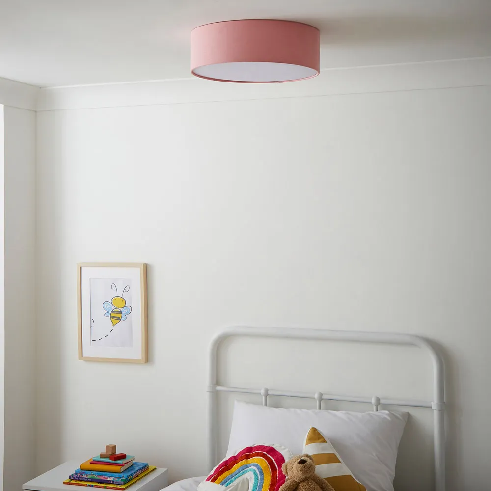 Round 3 Light Flush Ceiling Light - Pink