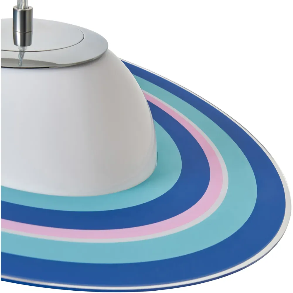 Saturn Globe Pendant Light - White