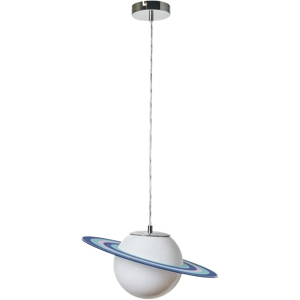 Saturn Globe Pendant Light - White image
