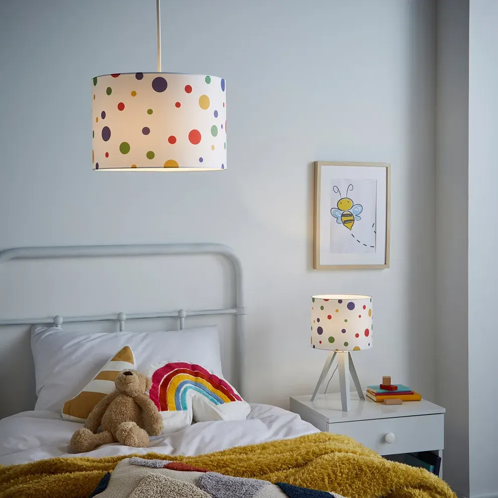 Tripod Table Light with Dots - White