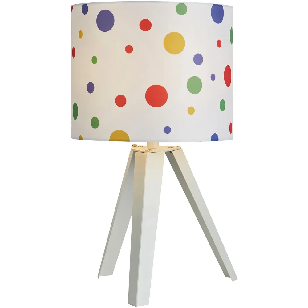 Tripod Table Light with Dots - White