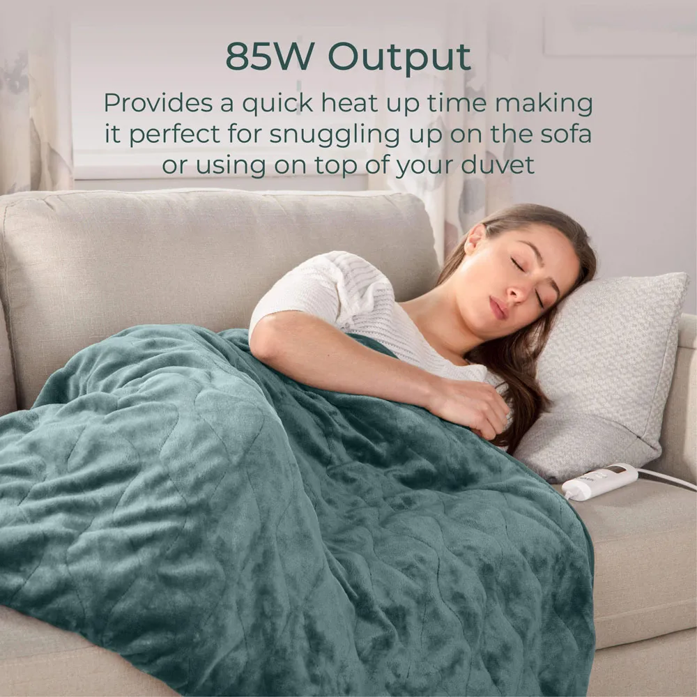 Carmen Electric Heated Throw Blanket - Green, Fleece