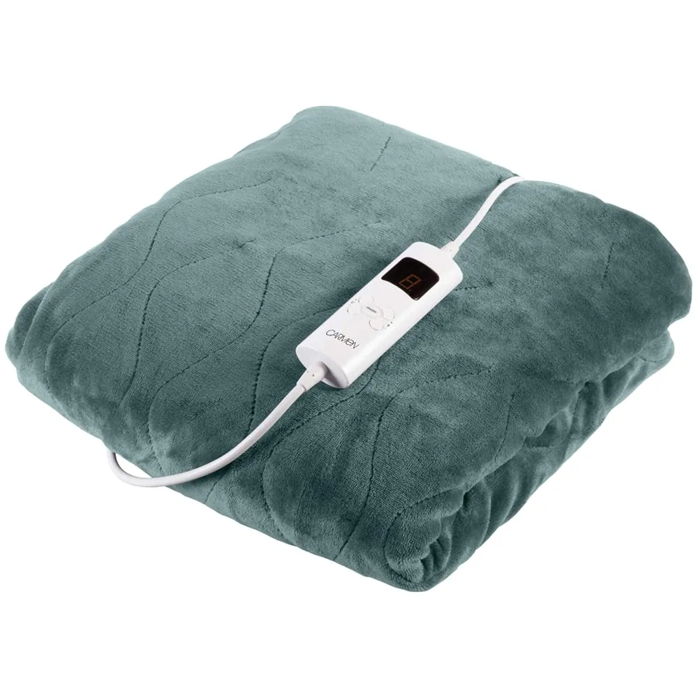 Carmen Electric Heated Throw Blanket - Green, Fleece image