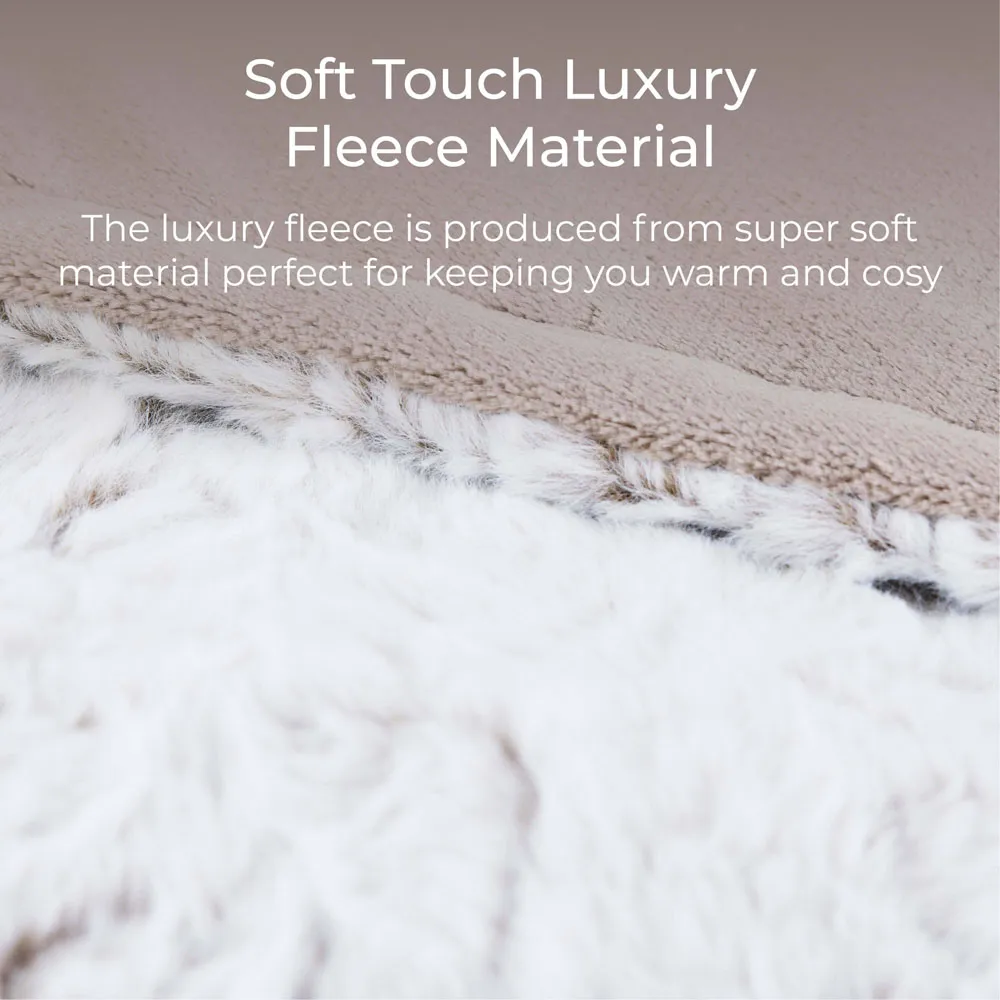 Carmen Electric Heated Throw Blanket - White, Fleece