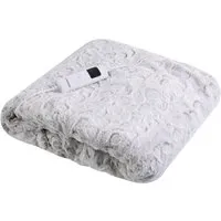 Carmen Electric Heated Throw Blanket - White, Fleece