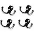 Chrome Bathroom Door Twin Robe Hook 4 Pack - Silver