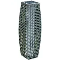 Solar Rattan Effect Tall LED Floor Lamp - Grey