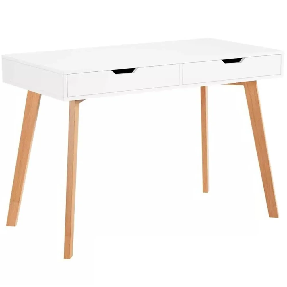 2 Drawer Wooden Computer Desk - White
