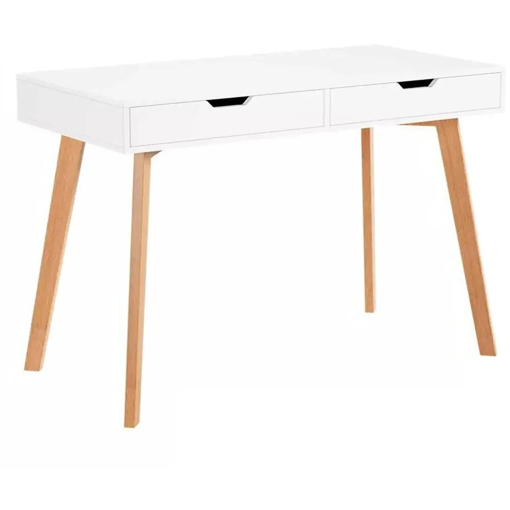 2 Drawer Wooden Desk - White