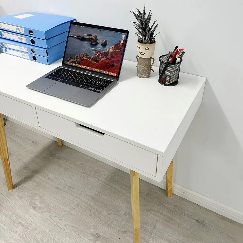 2 Drawer Wooden Desk - White