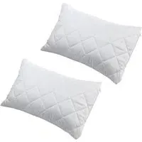 Anti Allergy Quilted Zipped Pillowcase 2 Pack - White