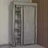 Canvas Wardrobe with Hanging Rail - Grey, Fabric