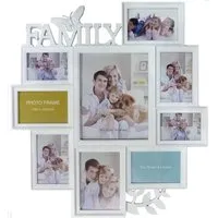 Embossed Wall Hanging Family Photo Frame - White