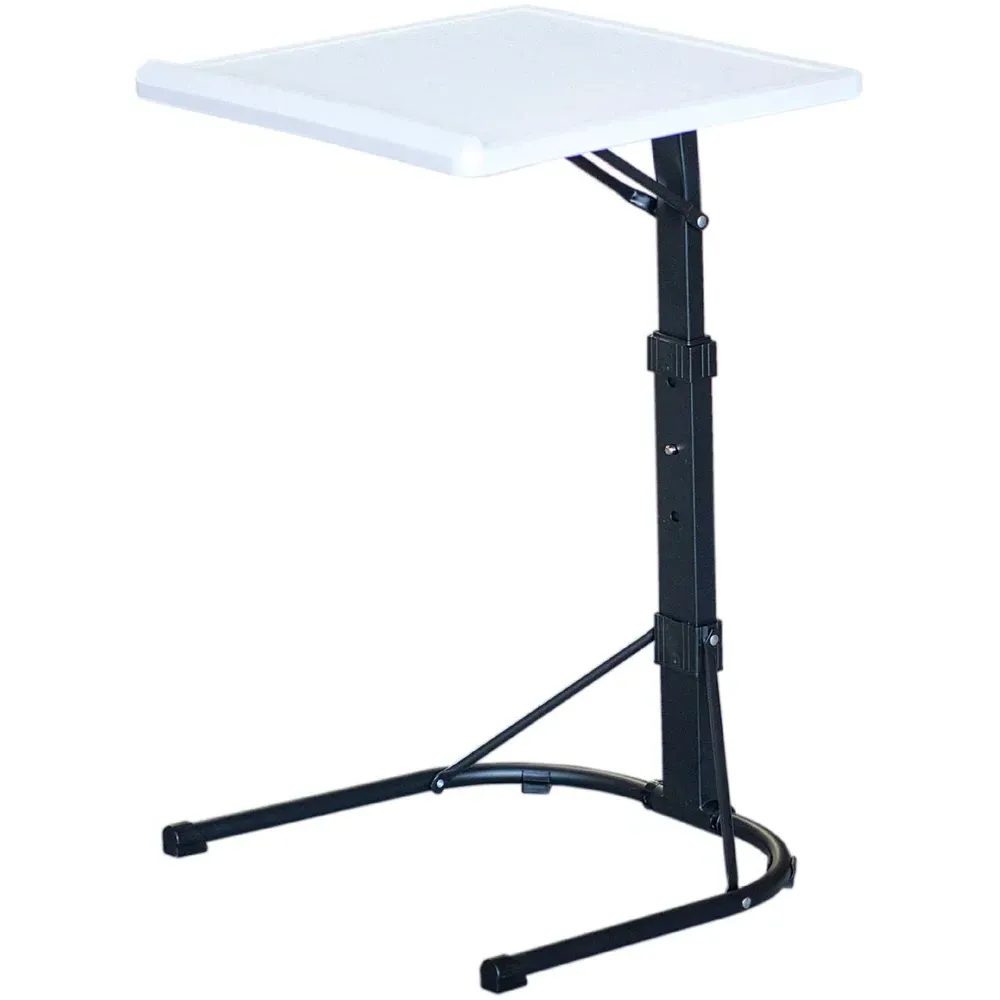Folding Laptop Table with Adjustable Tray - Black, White