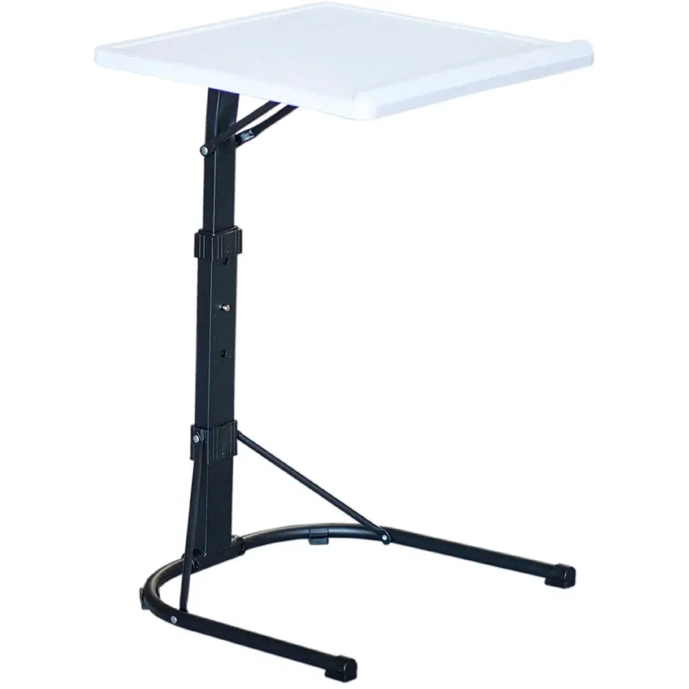Folding Laptop Table with Adjustable Tray - Black, White