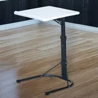 Folding Laptop Table with Adjustable Tray - Black, White