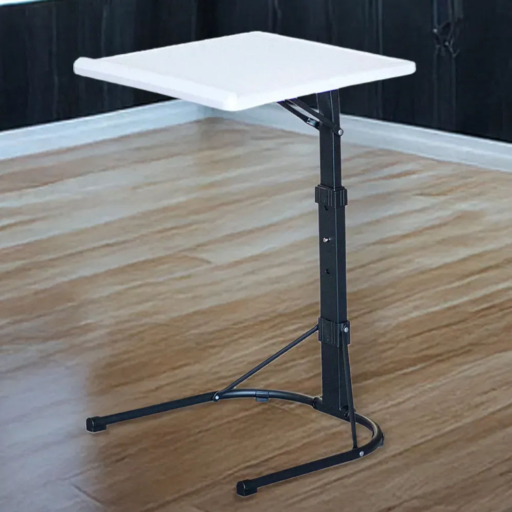 Folding Laptop Table with Adjustable Tray - Black, White image